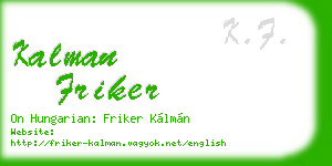 kalman friker business card