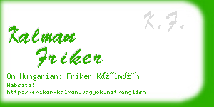 kalman friker business card